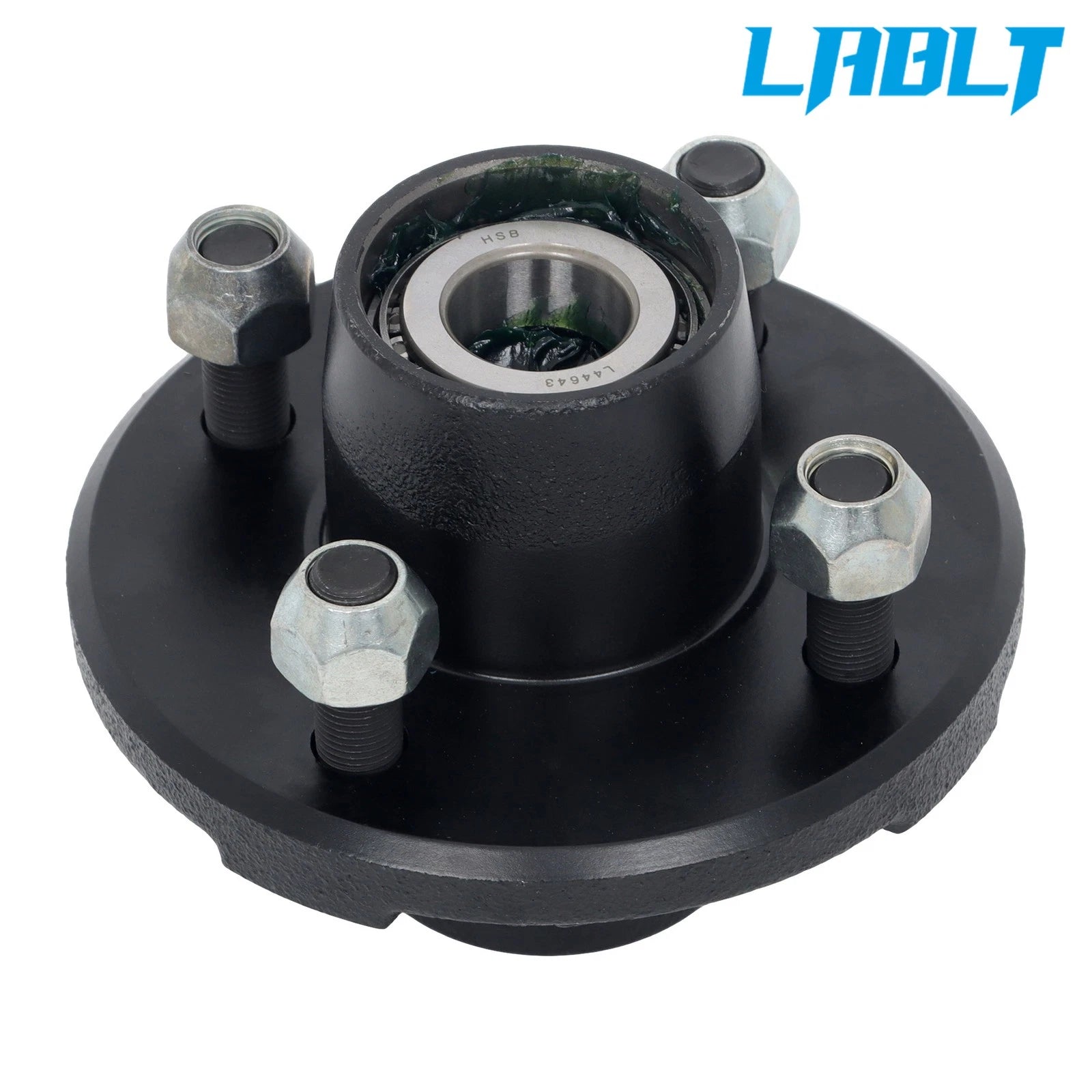 2 Pack Trailer Pre-Greased Hub Kit 4 Lug 4 on 4" for 2000 lbs Axle