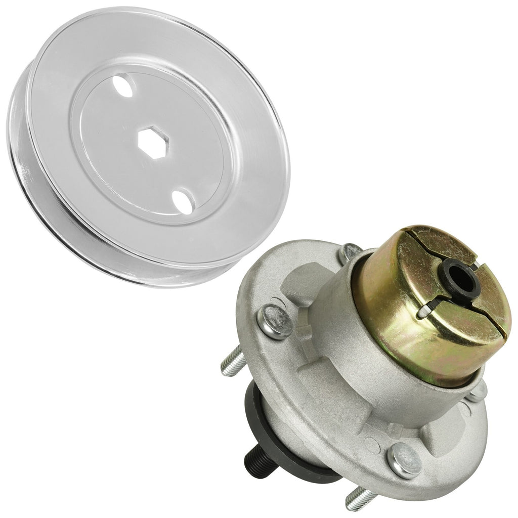 Mower Deck Spindle with Pulley Replacement for John Deere X580 X584 X590 (48")