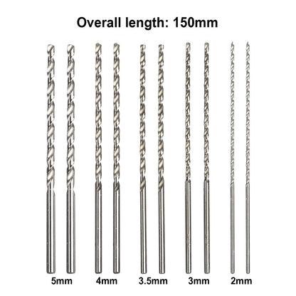 10-Piece Extra Long Drill Bit Set for Various Materials