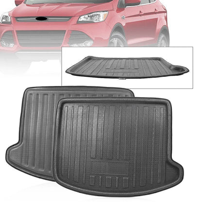 Rear Trunk Liner Cargo Floor Tray Boot Mat for Ford Escape (2013) BLACK