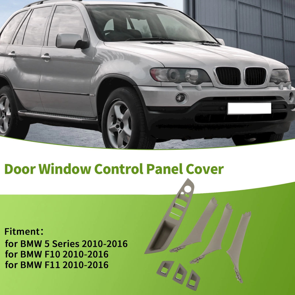 7 Pcs Front Left Window Switch Bezel Cover for BMW 5 Series (2010–2016)