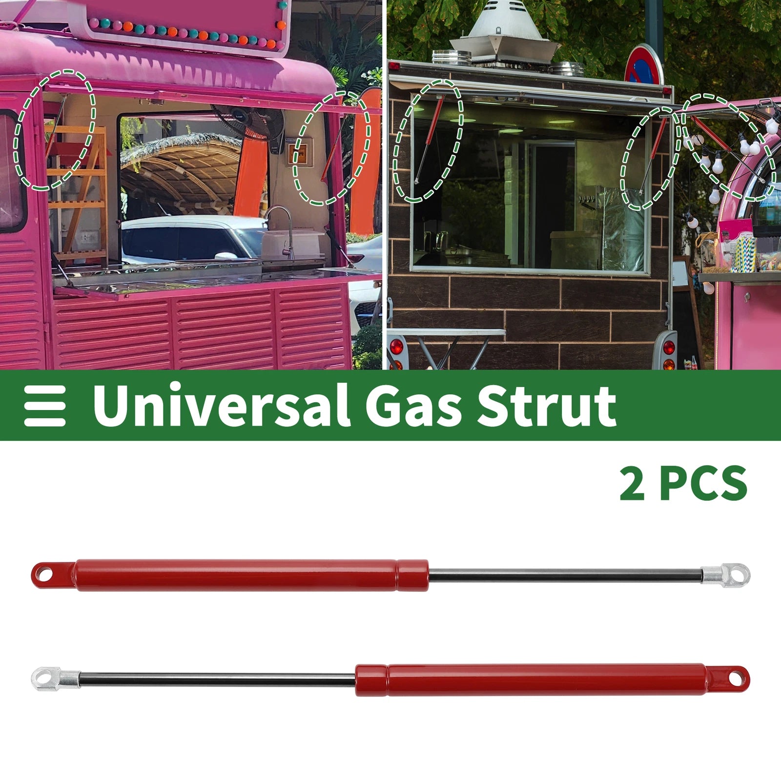 2Pcs Lift Supports Struts Gas Spring for Universal Applications (15"/380mm)