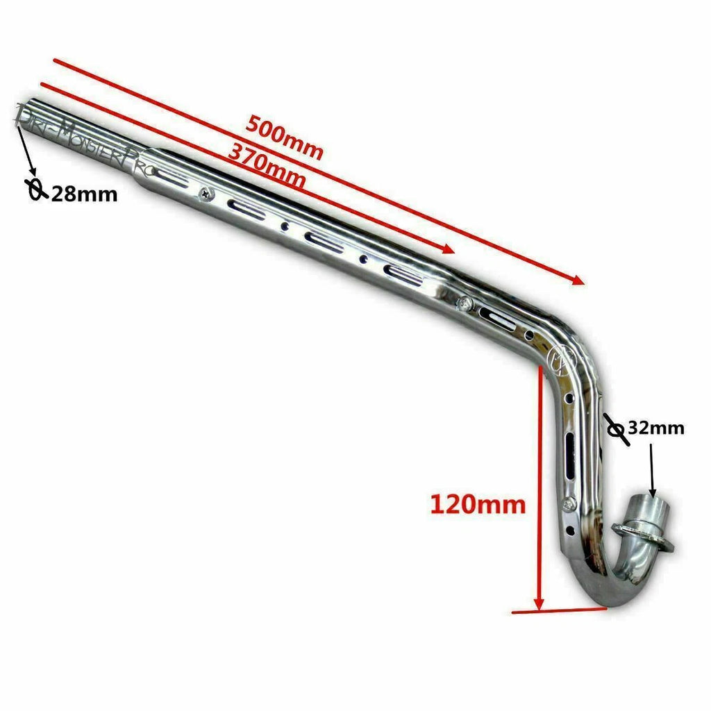 28mm Black Silver Exhaust Muffler Pipe for Atomik Pitpro 50cc 70cc 110cc