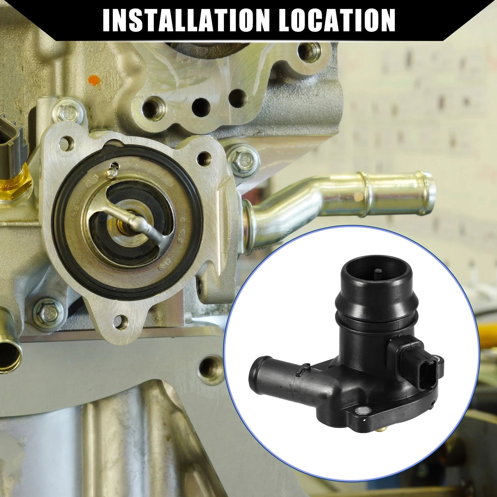 Engine Coolant Thermostat Housing Assembly for Chevrolet Trax 2013–2019 Plastic