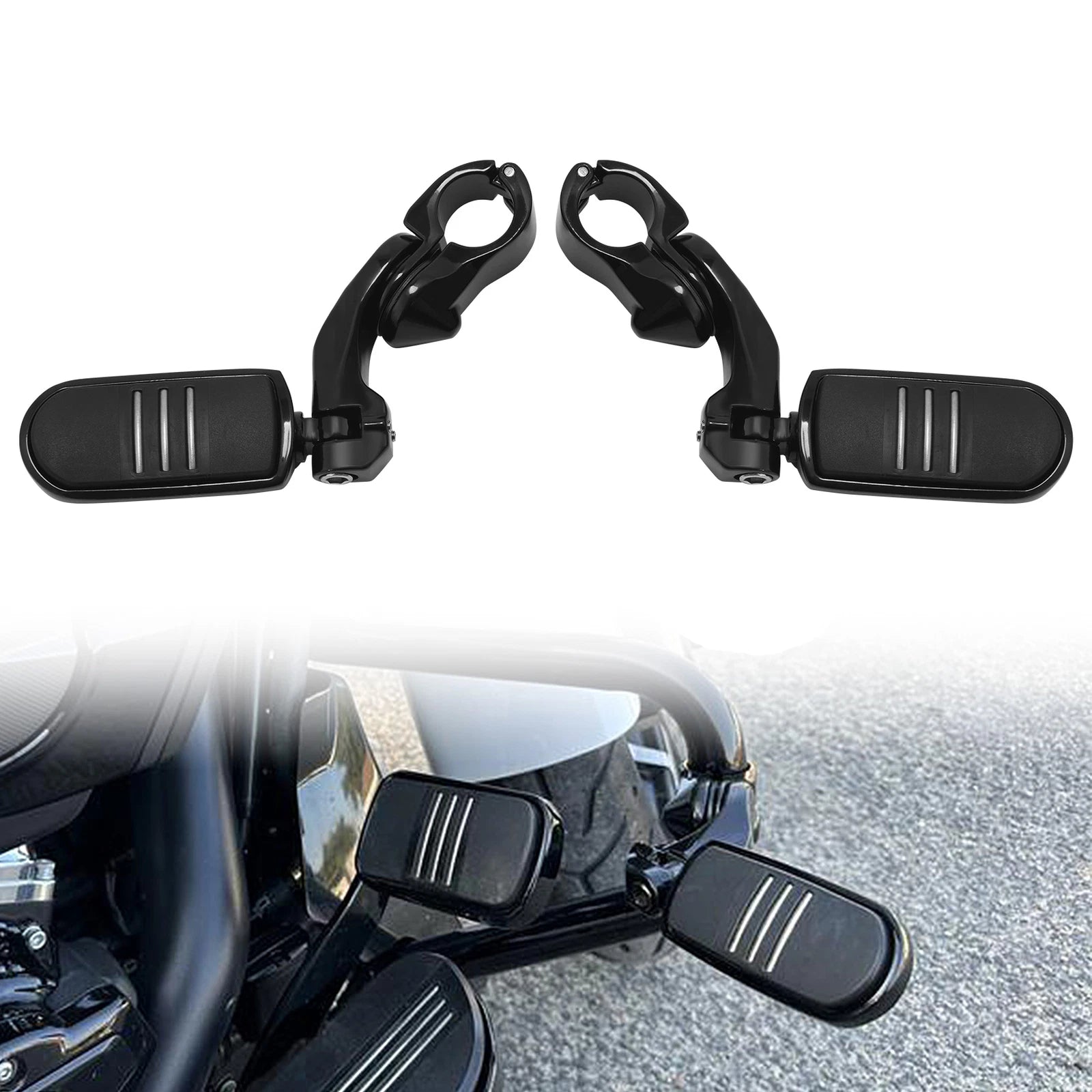 32mm Short Angled Highway Engine Guard Foot Pegs for Harley-Davidson