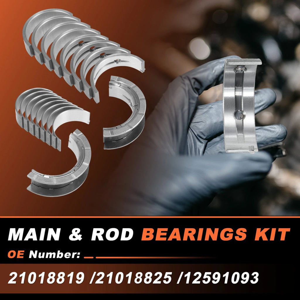 18PC Main and Rod Bearings Set Replacement for Chevrolet Equinox 2.4L (2000–2017)