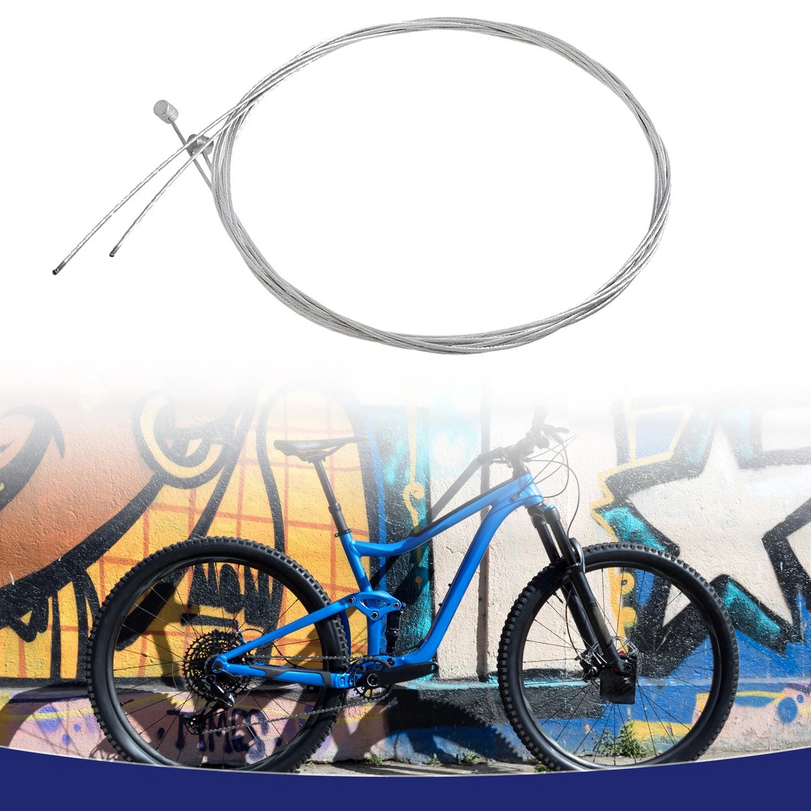 Brake Cable Wire Set Front Rear Silver Tone for Bicycle Bike Universal (2-Pack)