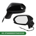 Left Side Door Mirror Replacement for Toyota Camry Manual Folding Gloss Black (2012–2024)