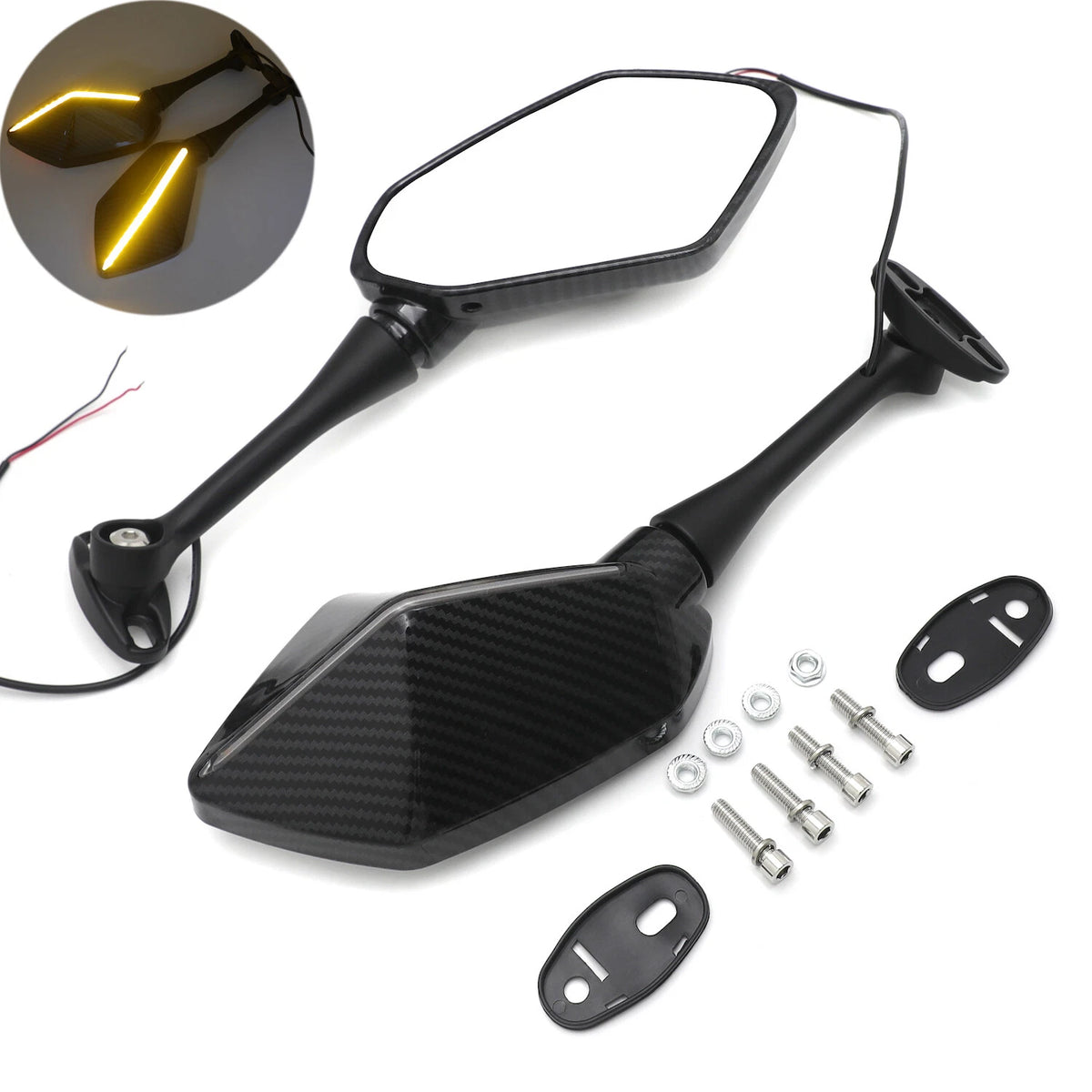 LED Indicator Rearview Racing Mirror for Honda CBR600RR (2003–2022), CBR1000RR (2004–2007)