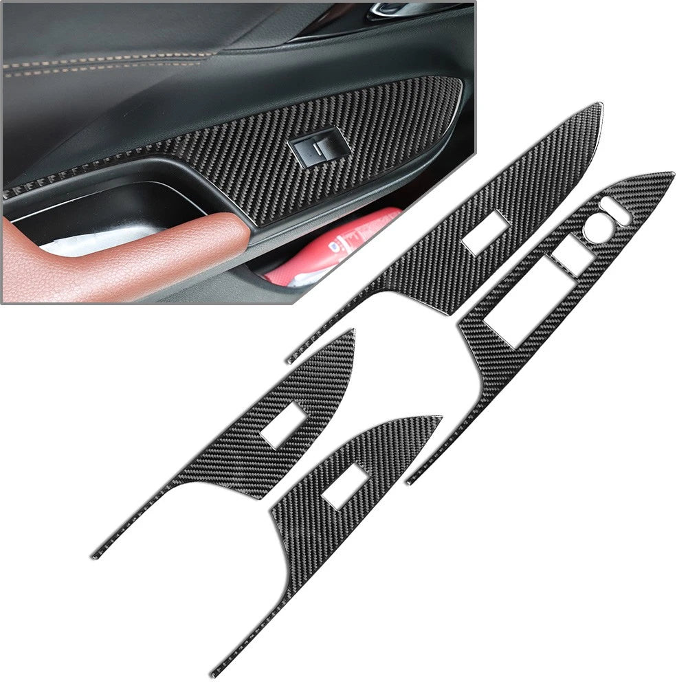 Carbon Fiber Window Lift Switch Panel Cover for Honda Accord (2013–2017)