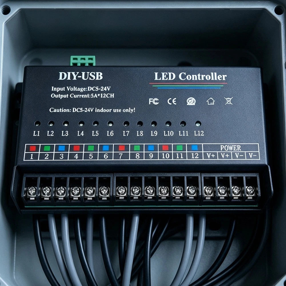 12 Channel LED Controller for RGB LED Strips (DC5-24V)