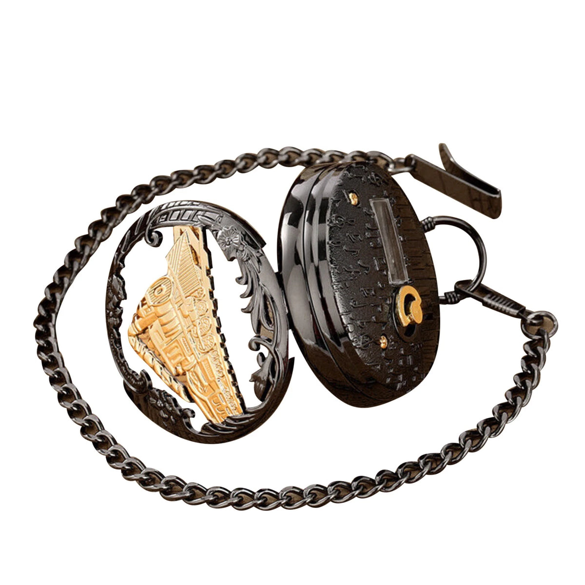 Musical Pocket Watch with Chain for Train Case (Quartz)
