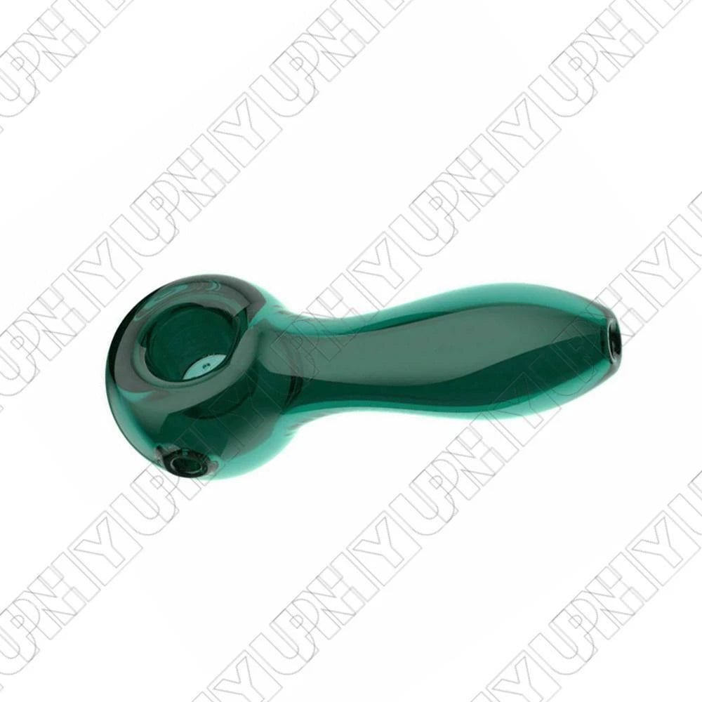 4" Mini 7-Hole Glass Spoon Pipe for Smoking - Green Bowl