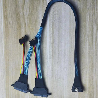 Slim SAS SFF-8654 to SFF-8639 U.2 Data Cable for Solid-State Drive (70cm)