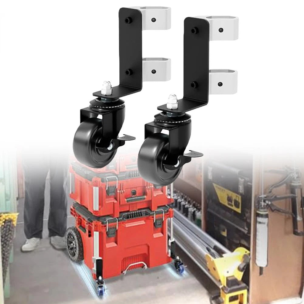 Dual Front Wheels Castors for Packout Toolboxes (360 Degree, Rubber Tread)