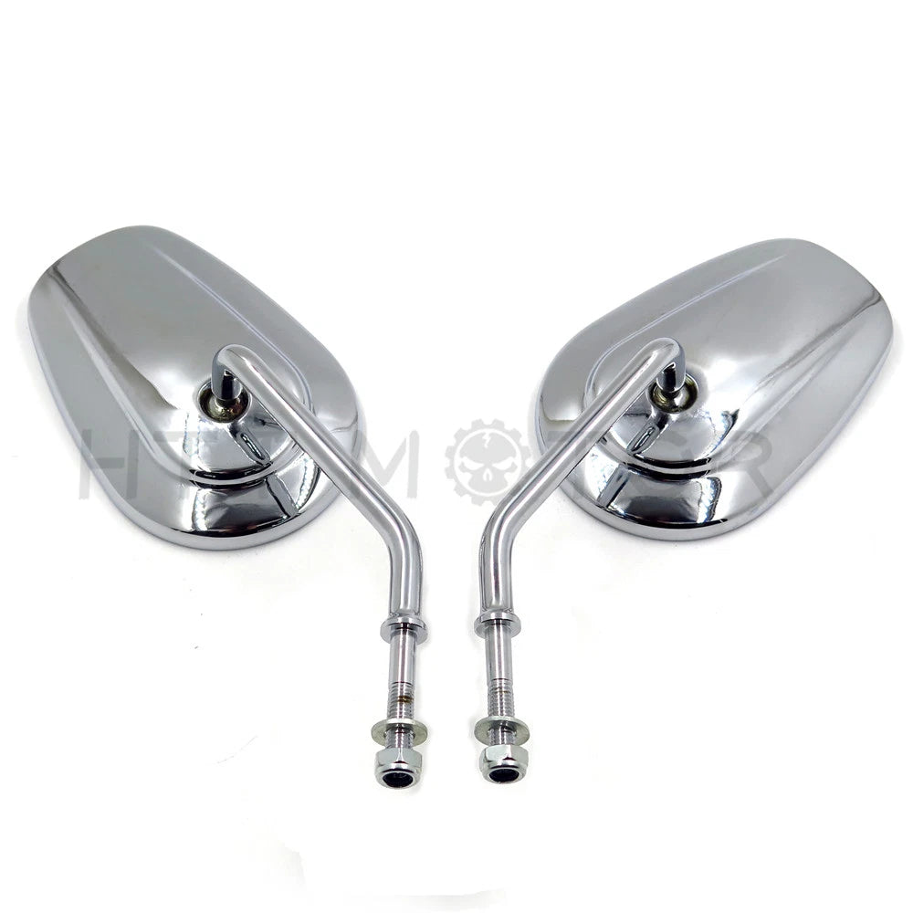 Chrome Rearview Side Mirrors for Harley Davidson FLSTC FXDB DYNA FXDF FLSTF (8mm)