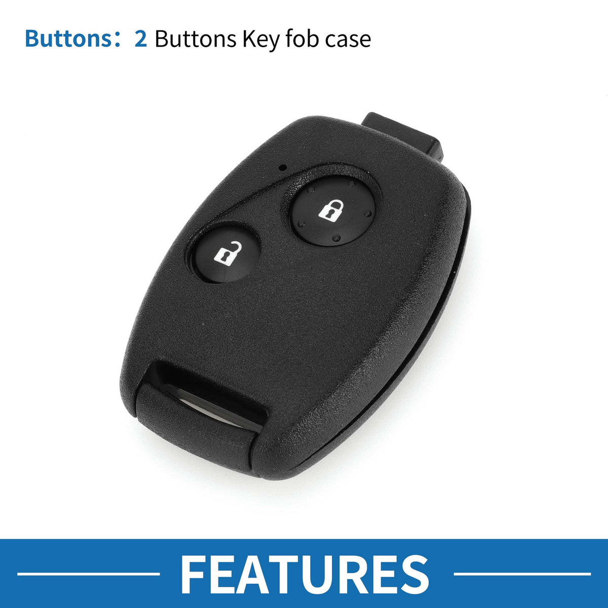 Key Shell Case for Honda Civic Key Fob with 2 Buttons (2006–2013)