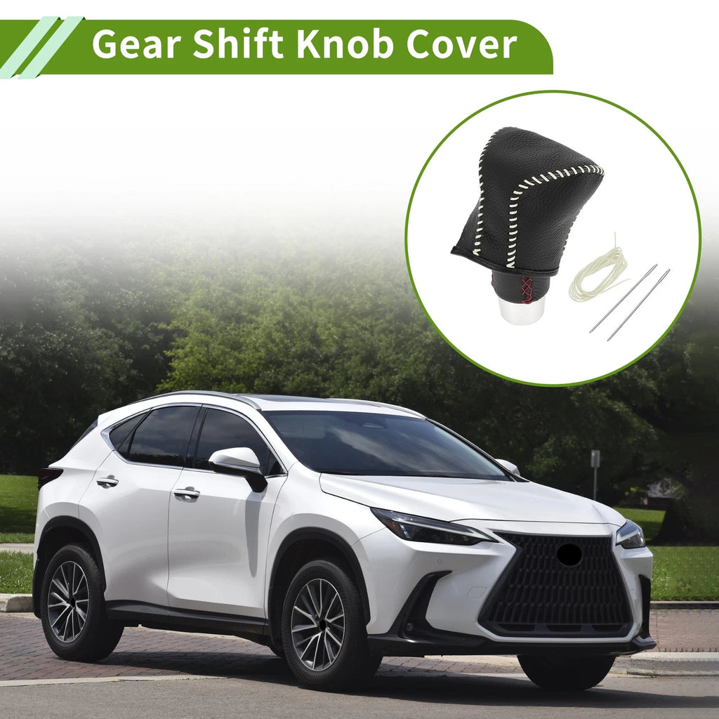 Gear Shift Knob Cover Pebbled Black Beige for Lexus ES300h (2018–2023)