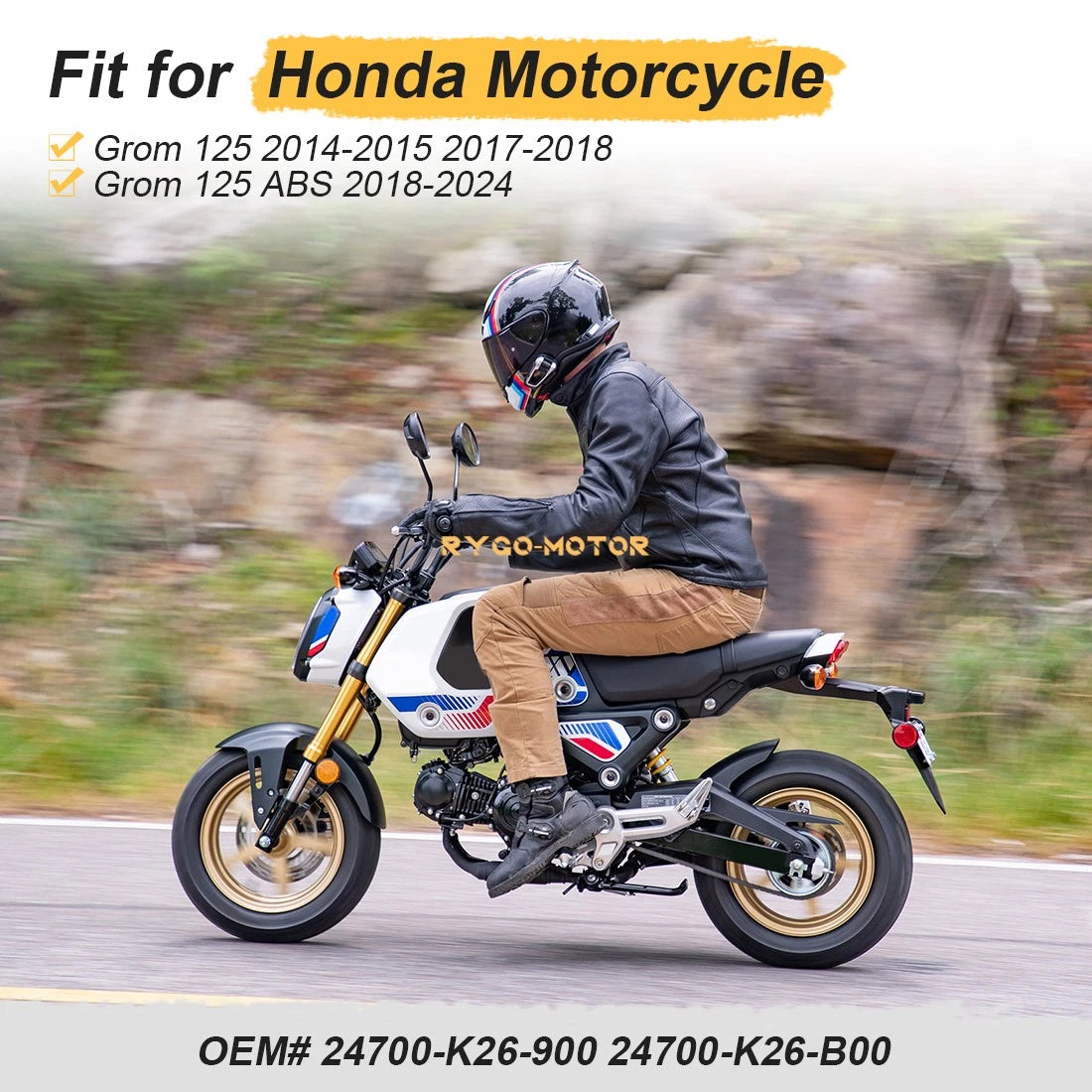 Gear Shift Lever Pedal Assembly for Honda Grom 125 ABS (2014–2024) 24700-K26-B00
