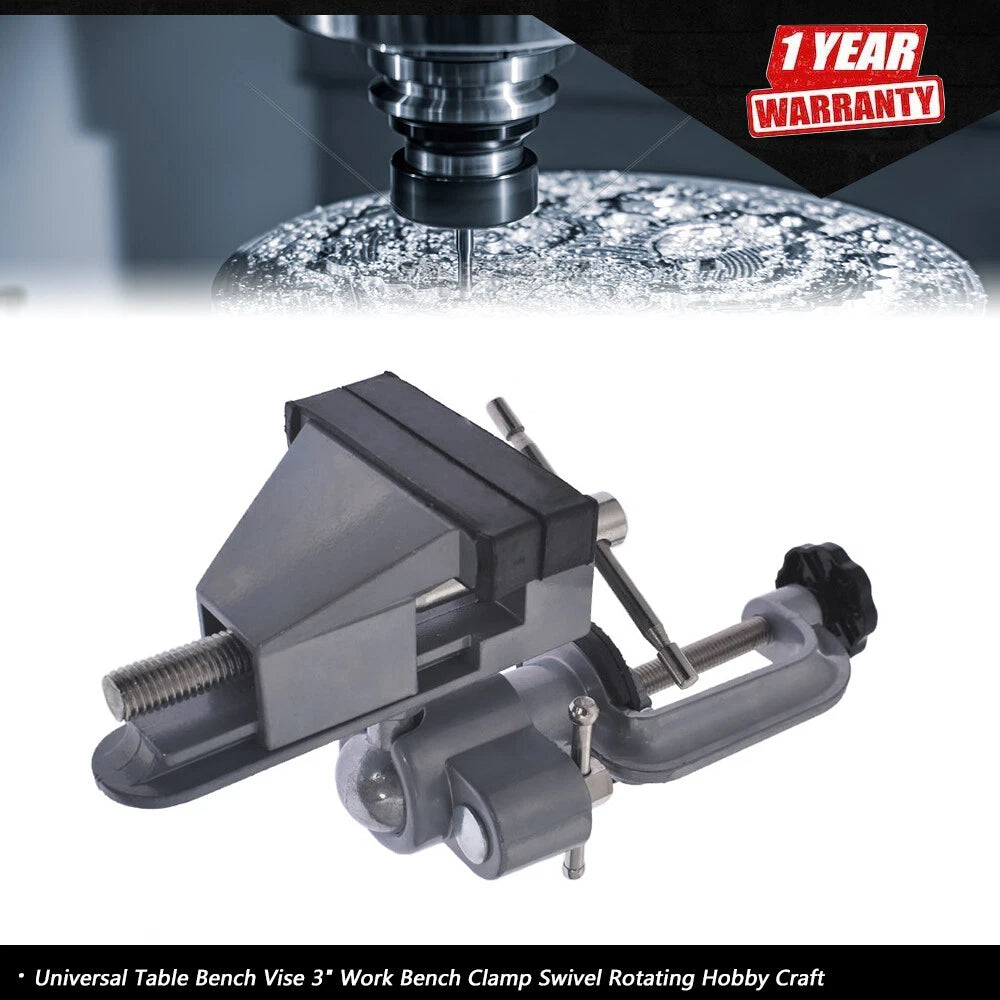 3" Universal Table Bench Vise Swivel Rotating Clamp for Workbench