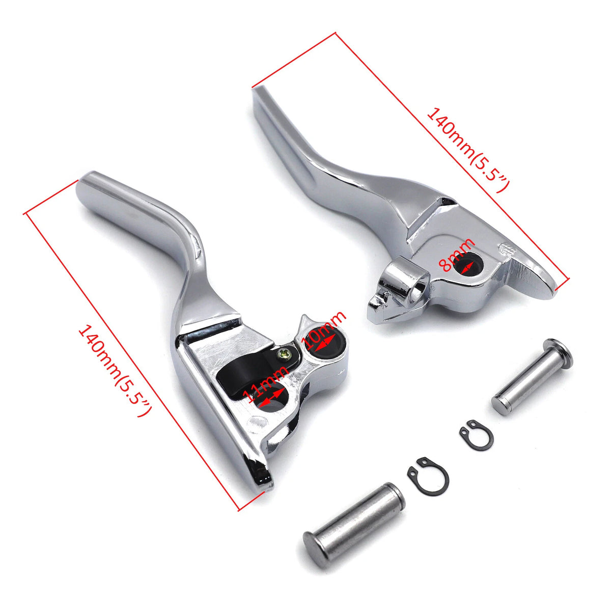 Chrome Smooth Shorty Brake Clutch Levers for Harley Touring Trike (2008–2013)