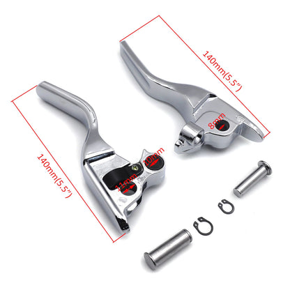 Chrome Smooth Shorty Brake Clutch Levers for Harley Touring Trike (2008–2013)