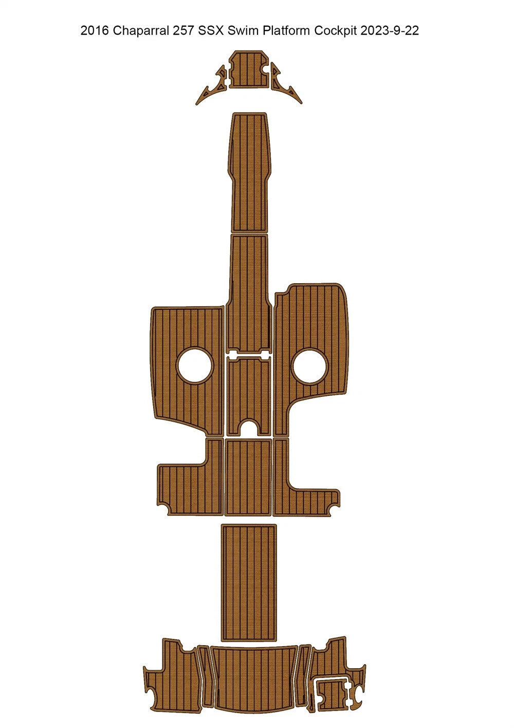 EVA Foam Teak Flooring Mat for Chaparral 257 SSX (2016)