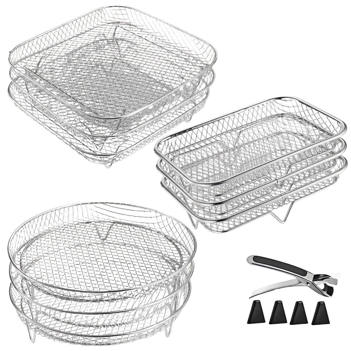Set of 4 Stackable Racks for Cooking Multiple Dishes