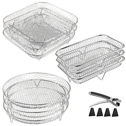 Set of 4 Stackable Racks for Cooking Multiple Dishes