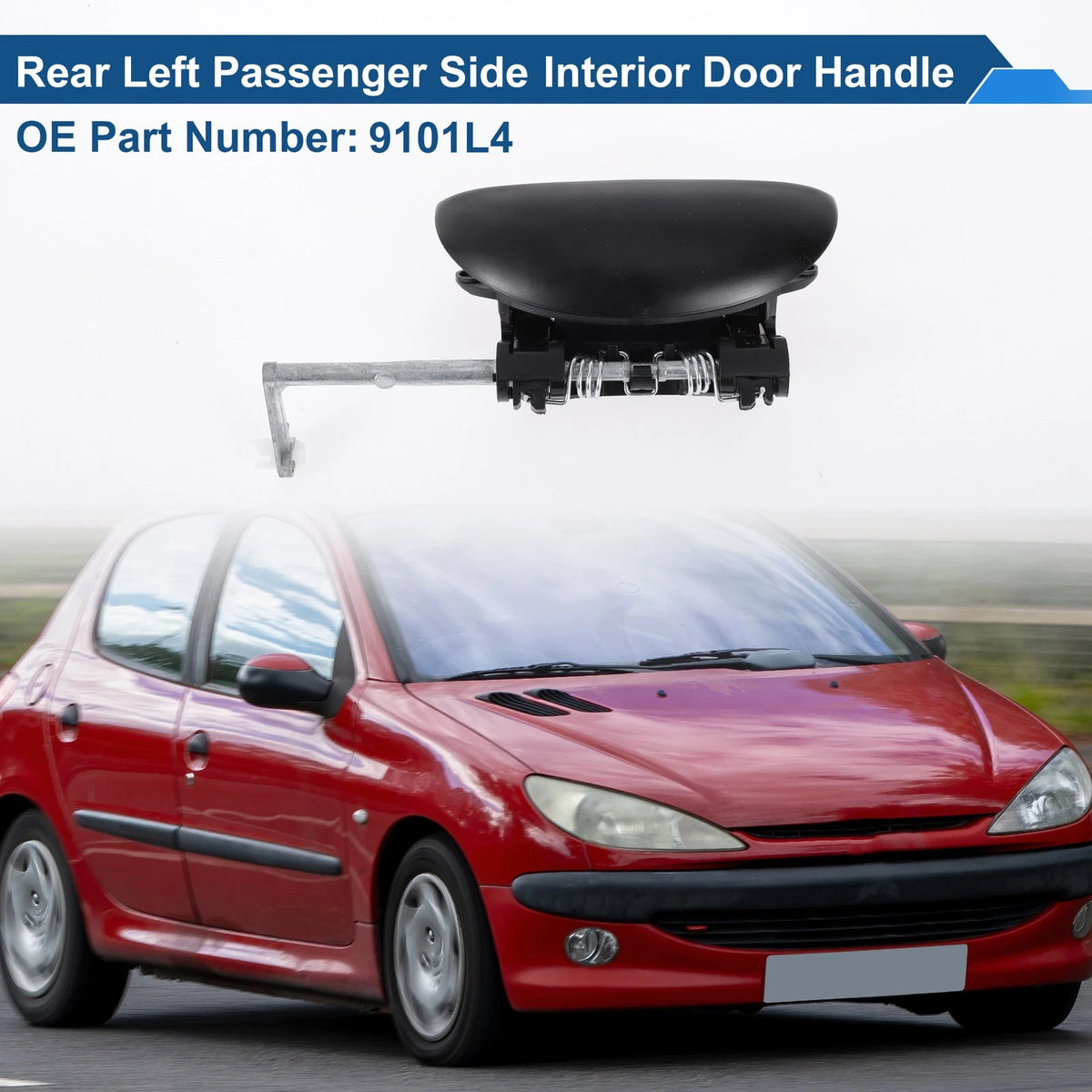 Rear Left Passenger Side Interior Door Handle for Peugeot 206 (1998–2009) No. 9101L4
