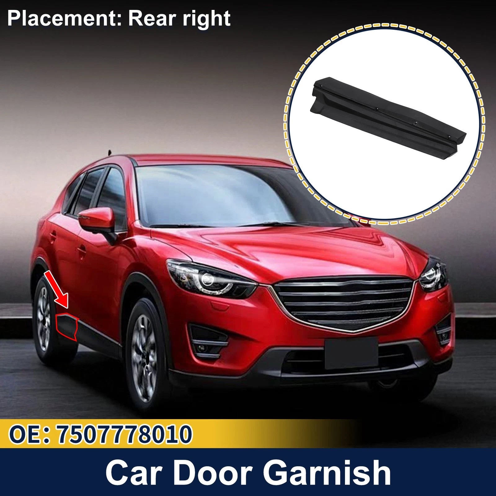 Door Side Lower Trim Rear Right Replacement for Lexus NX (2015–2021)