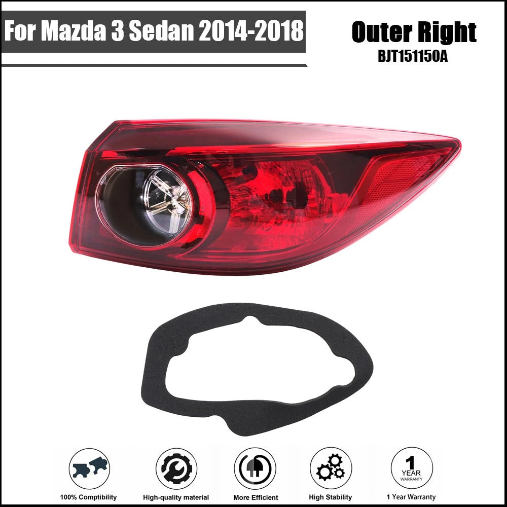 Outer Right Halogen Tail Light for Mazda 3 Sedan (2014–2018)