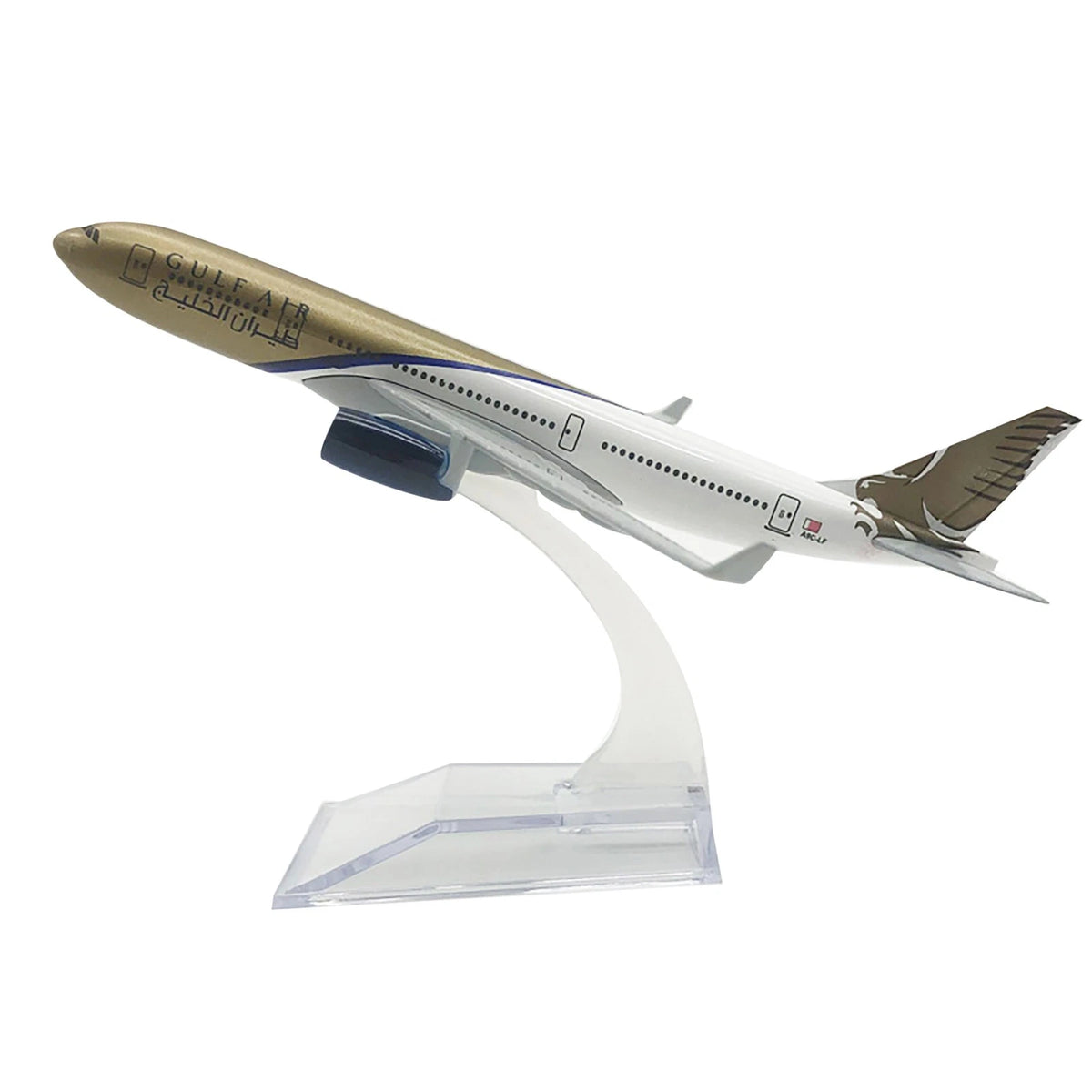 1:400 Scale Gulf A330 Airplane Model with Base