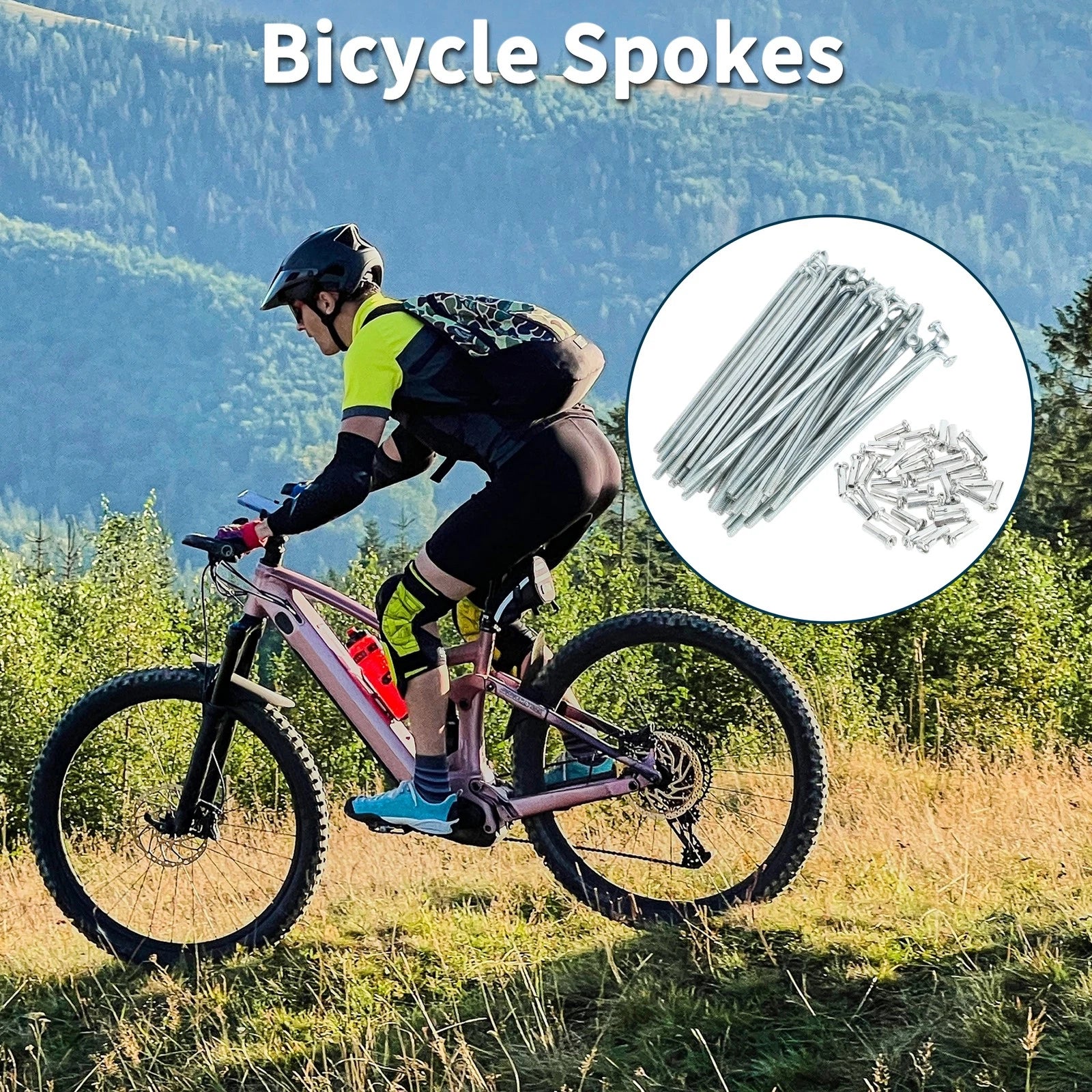 Bicycle Spokes Nipple Set 14G 72mm for Universal Galvanized (All Years)