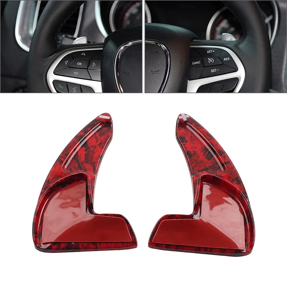 1 Pair Red Steering Wheel Shift Paddle Extensions for Jeep Dodge Chrysler