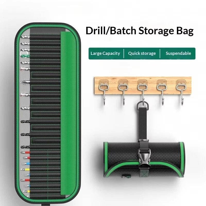 Waterproof Tool Roll Bag 37 Slot for Drill Bits & Screwdriver Bits