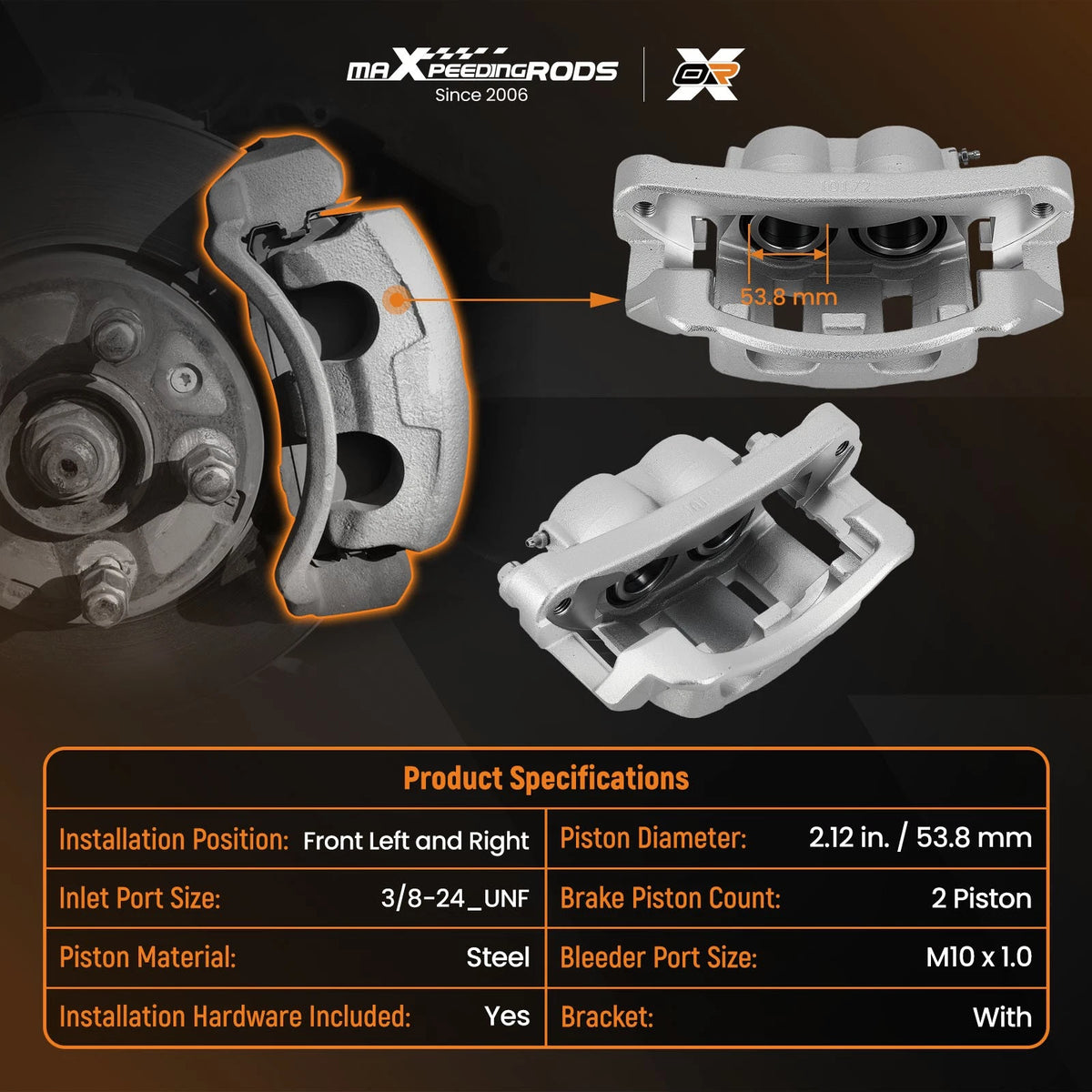 Front Complete Disc Brake Caliper Kit for Ford Super Duty F-250 F-350 (1999–2007)