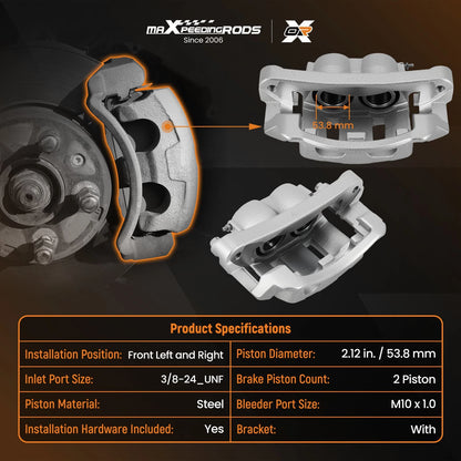 Front Complete Disc Brake Caliper Kit for Ford Super Duty F-250 F-350 (1999–2007)