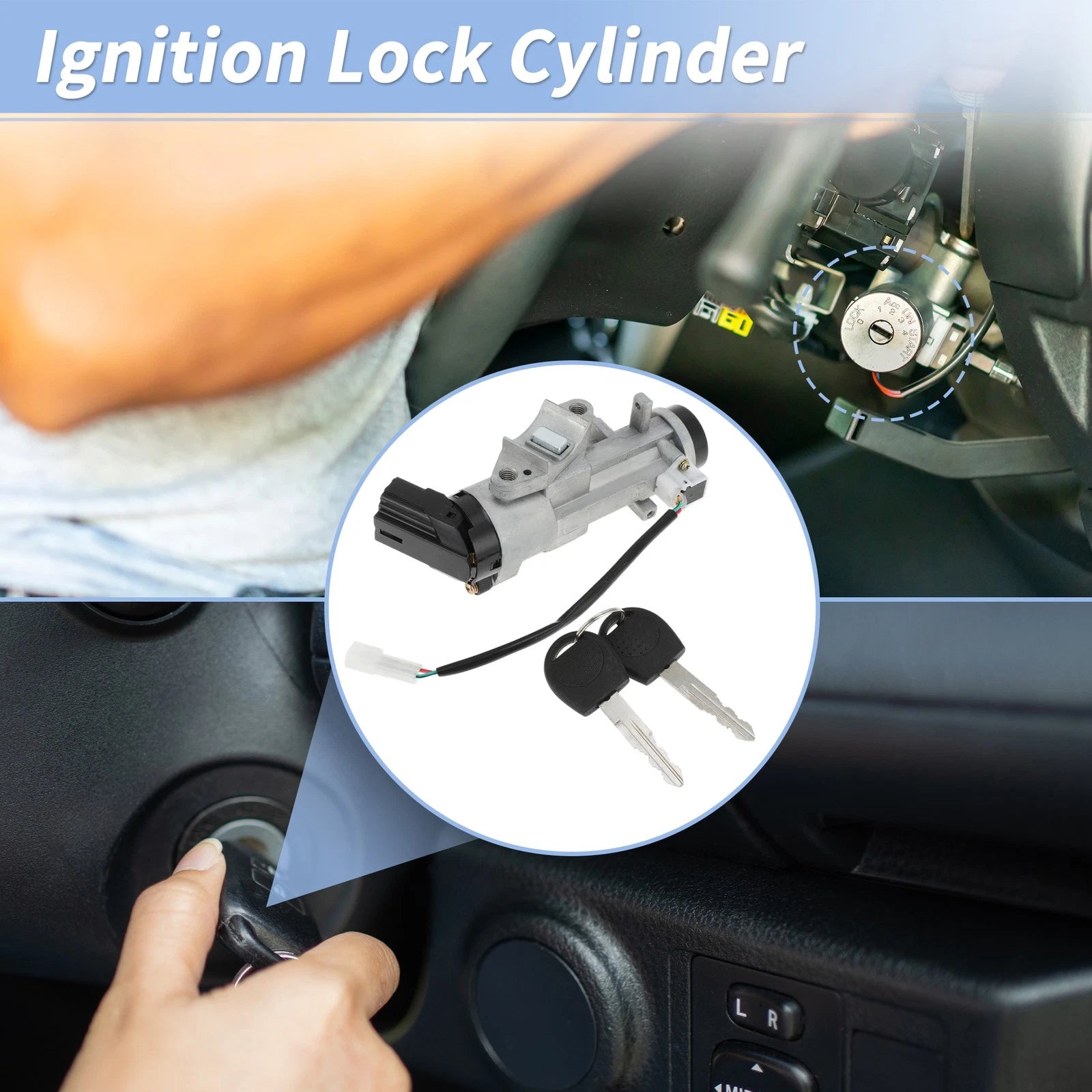 Ignition Lock Cylinder for Chevrolet Aveo (2004–2011) No.96261298 w/ 2 Keys