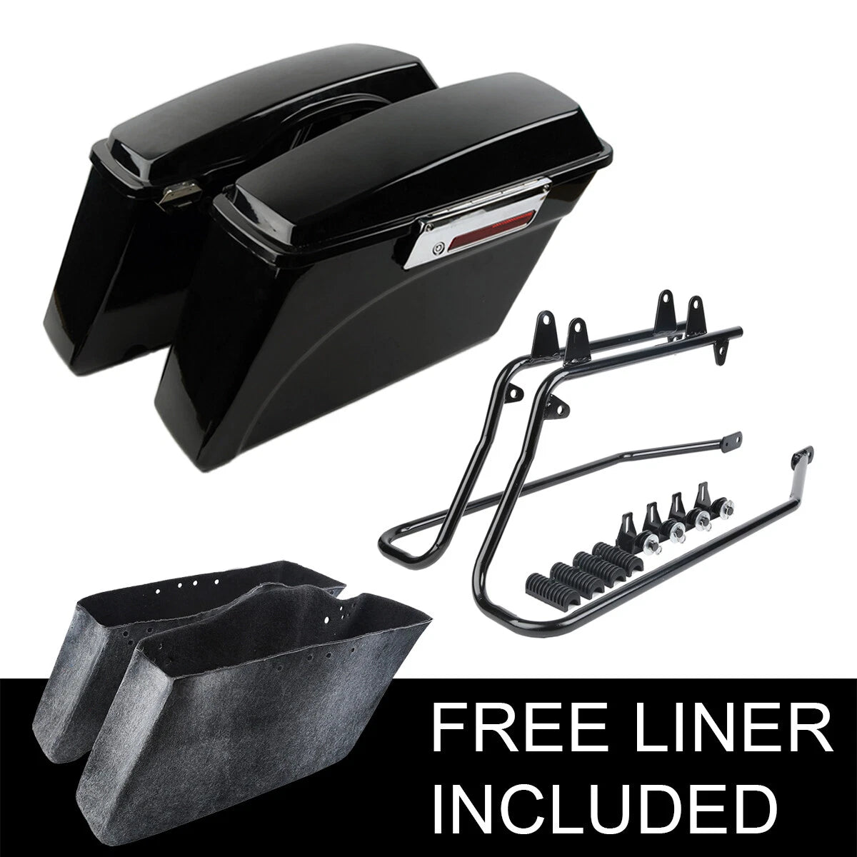 Hard Saddlebags & Conversion Bracket for Harley Softail (1986–2017)