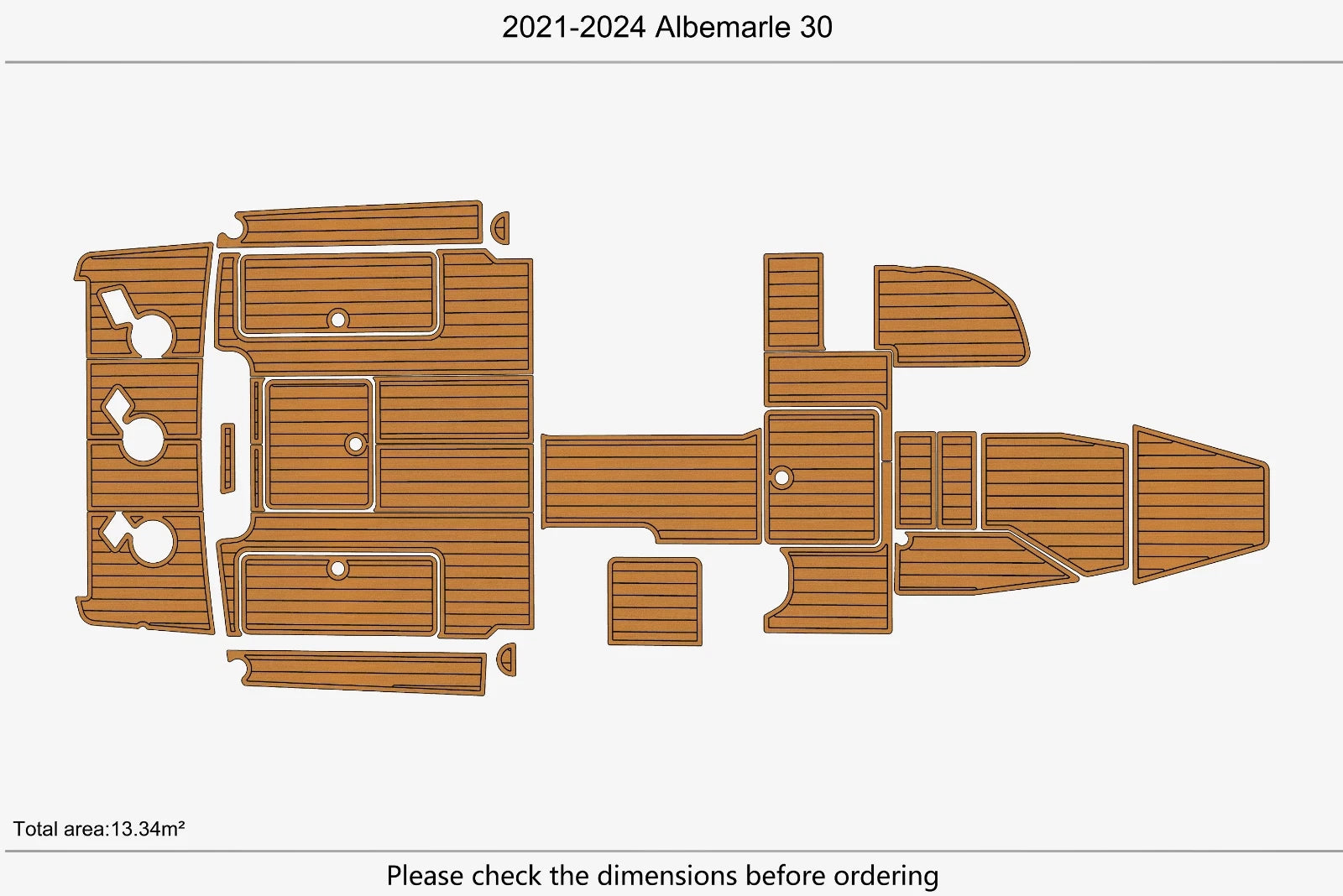 EVA Pads for Albemarle 30 Swim Platform Cockpit (2021)