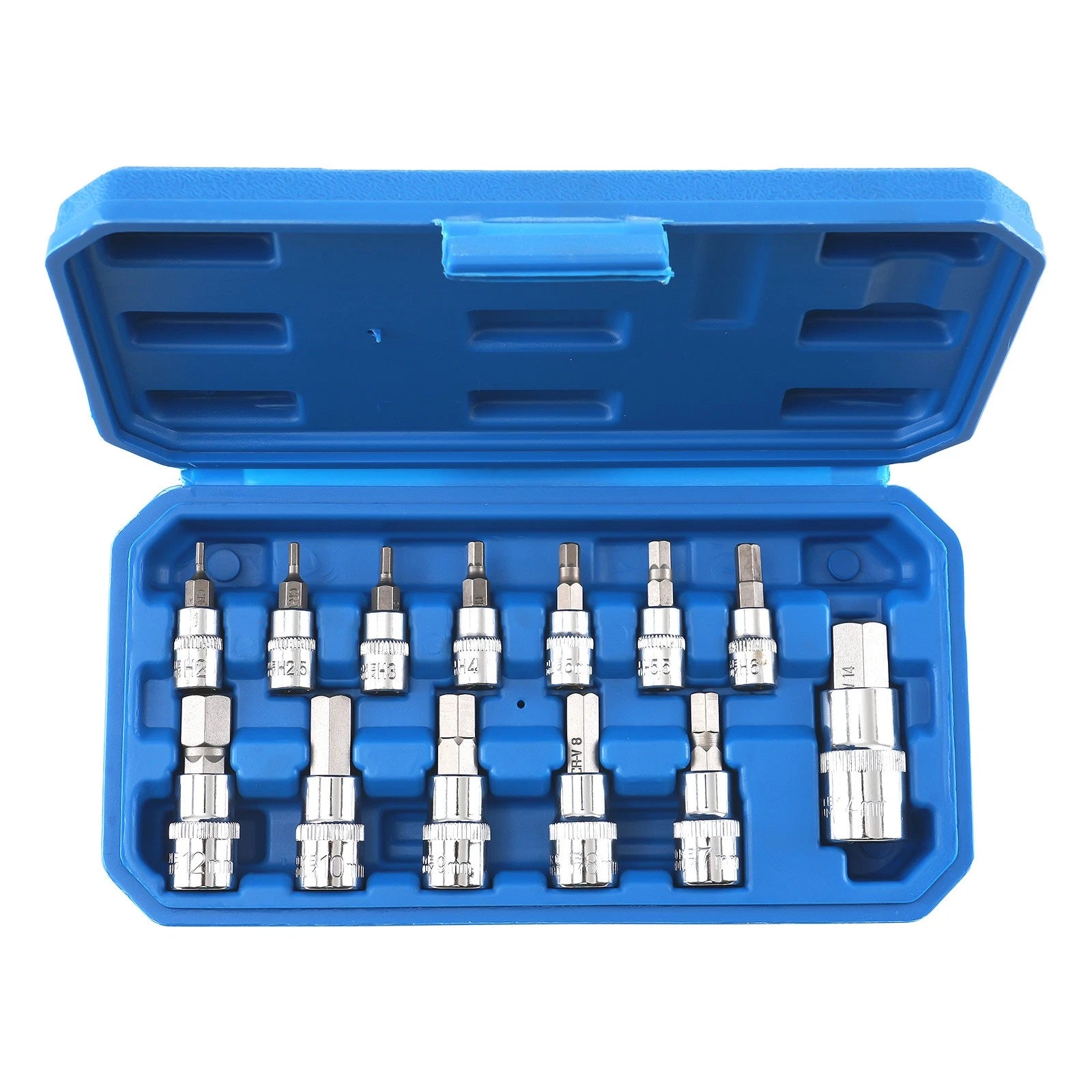 13-Piece Metric Hex Bit Socket Set 1/4 3/8 1/2 Drive 2mm-14mm