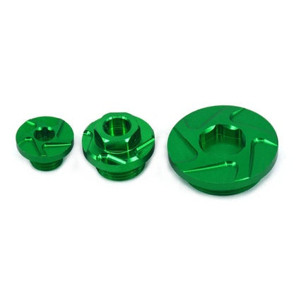 3X CNC Engine Timing Oil Filter Plugs for Kawasaki KX250F KLX450R