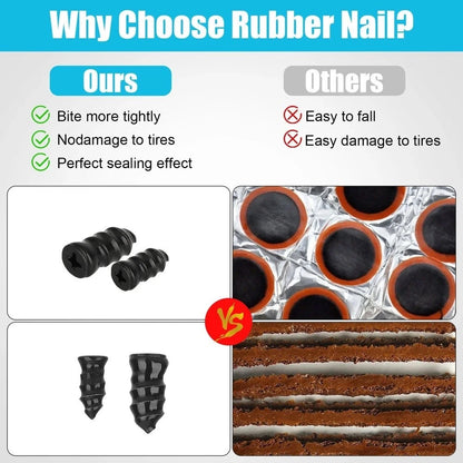 60pcs Compact Tire Repair Kit for Car Motorcycle Bike Tire