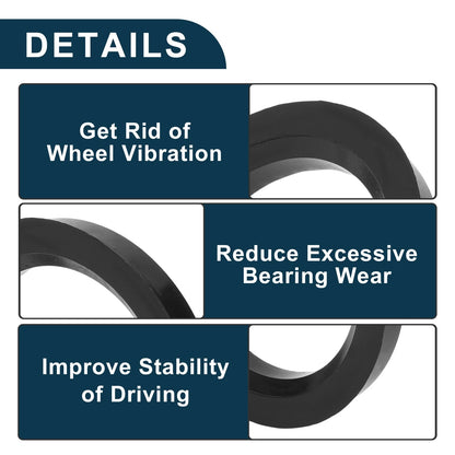 2X Wheel Hub Centric Rings for Car (OD 75.1mm ID 56.1mm Black Polycarbonate)