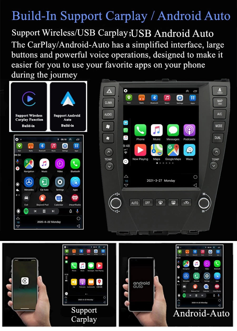 9.7" Android 11 Stereo Radio GPS for Lexus ES Series (2006–2012)