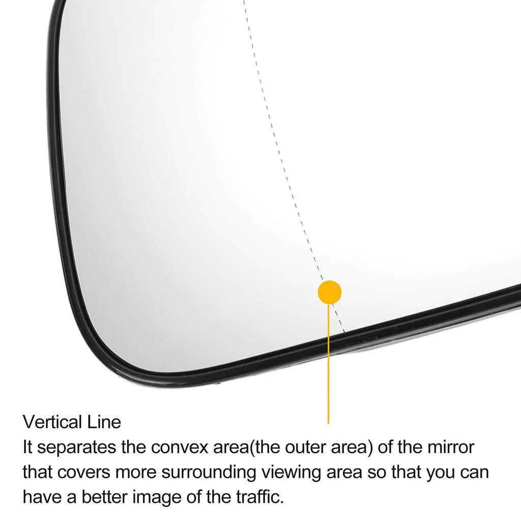 Left Side Heated White Mirror Glass for Opel Mokka X (2016–2020)