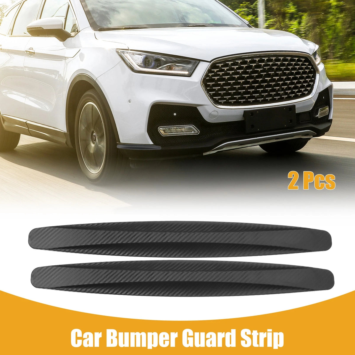 2pcs Car Bumper Guard Strips for Universal Fit (40cm, Carbon Fiber)