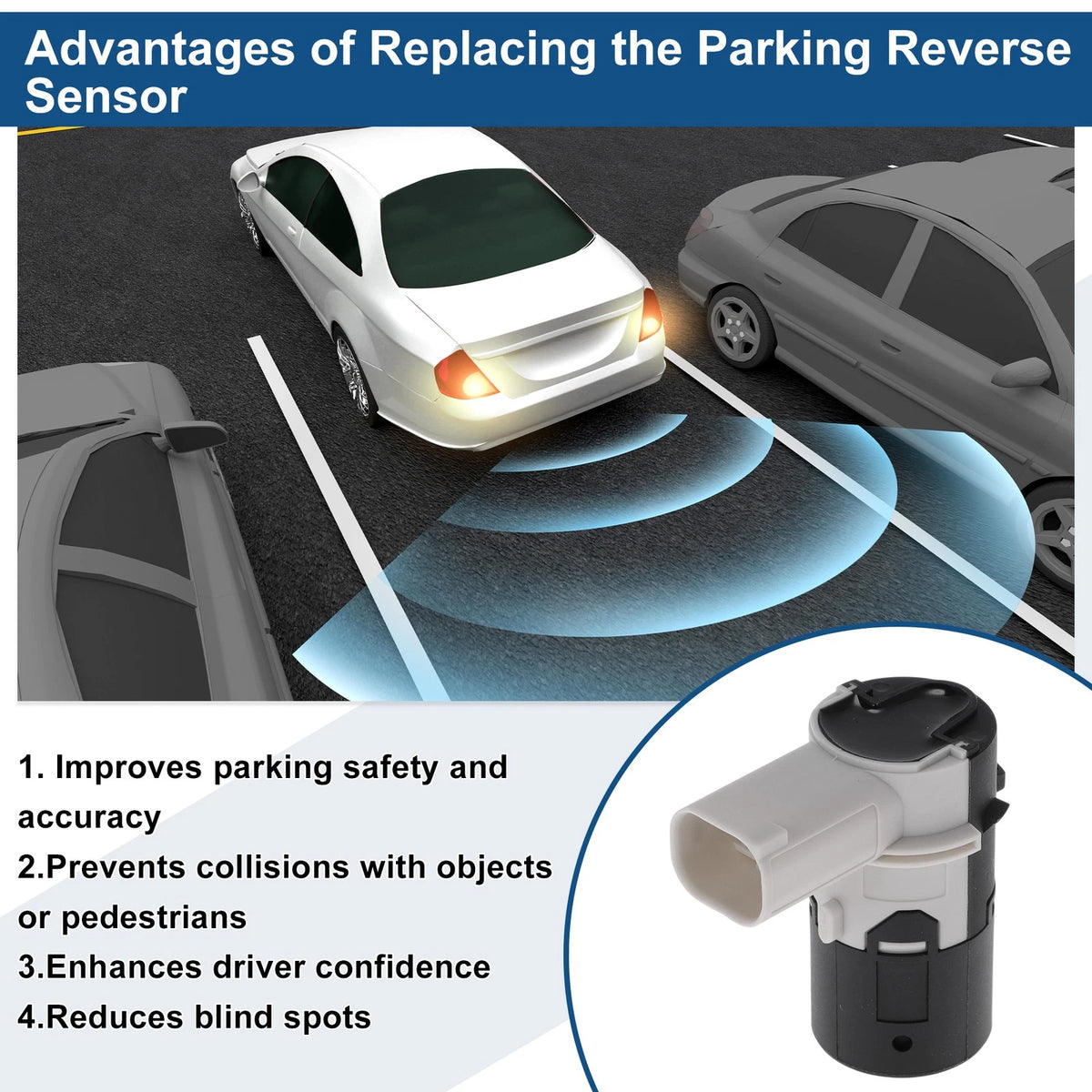 Reverse Backup Parking Sensor for BMW E39 M5 (1998–2003) 66216902181 Black