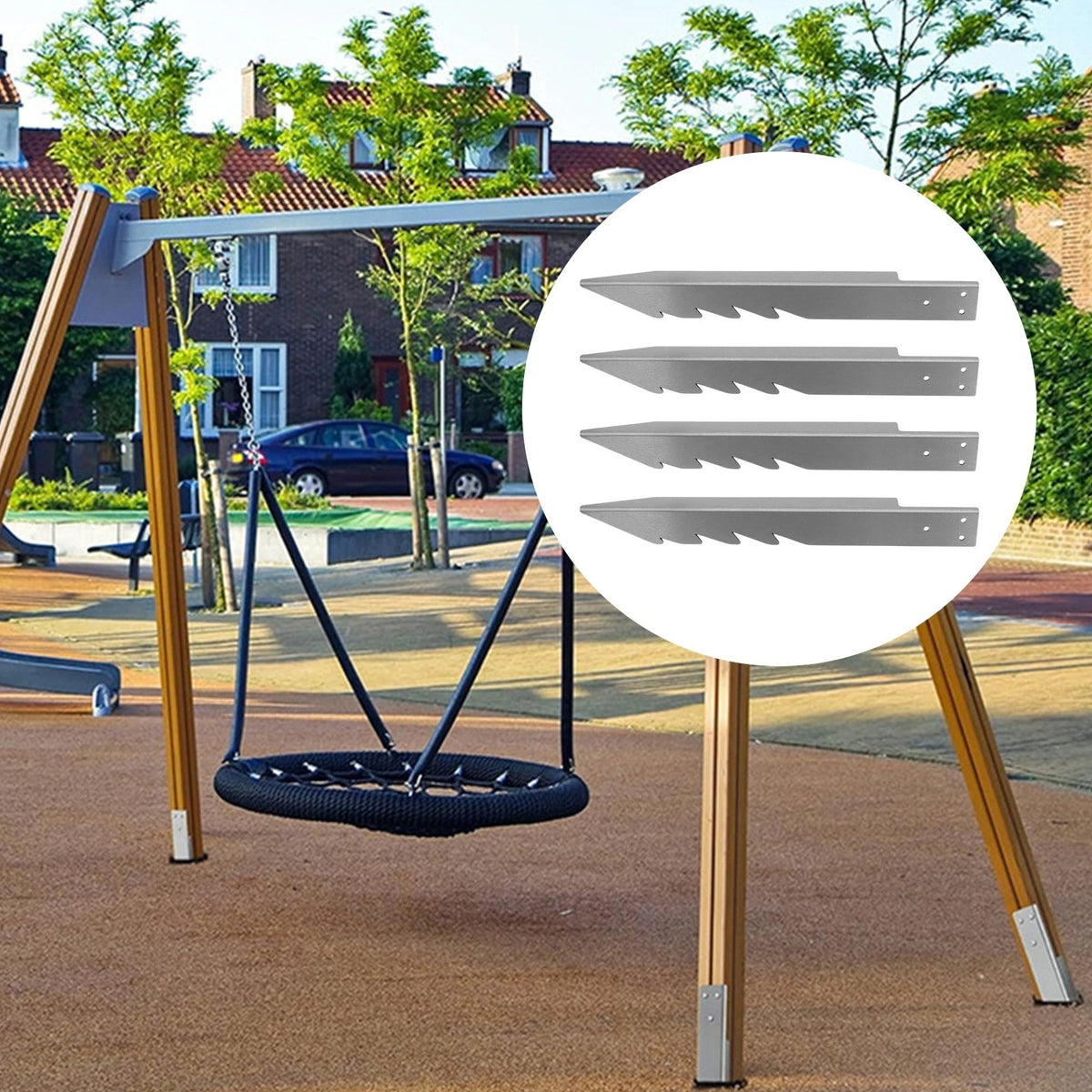 Set of 4 Heavy Duty Ground Anchors for Swings (Safe Play)